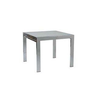 Franzini Square Dining Table   Chrome/Frosted Glass Home