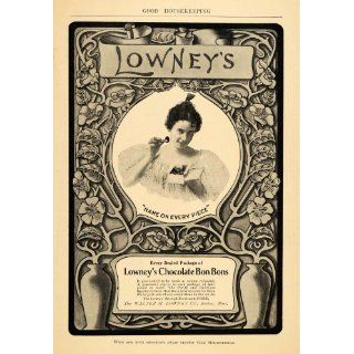 1904 Ad Lowneys Chocolate Bon Bons Package Walter Box