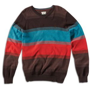 Volcom Standard Stripe Sweater   Mens   Skate   Clothing   Dust Red