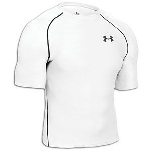 Under Armour Heatgear Compression 1/2 Sleeve T Shirt   Mens   White