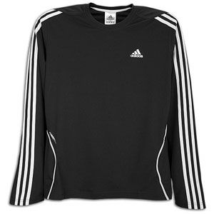 adidas Response Long Sleeve T Shirt   Mens   Black/White/Light Onix