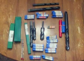 Large Lot of End Mills Cutters Drill Bits and Lathe Tooling