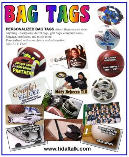 Personalized Custom Photo Bag Tag for Luggage Sports Duffle Bags etc 2
