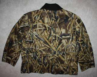  WETLANDS CAMO OIL FINISH SHELTER CLOTH WATERFOWL HUNTING JACKET COAT L