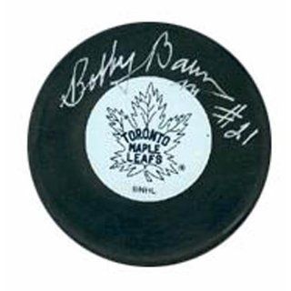 Bobby Baun Autographed Toronto Maple Leafs Hockey Puck