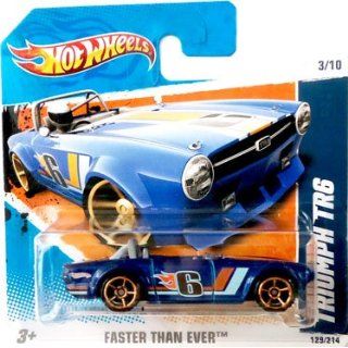 2010 Hot Wheels [Blue] TRIUMPH TR6 #129/214, Faster Than