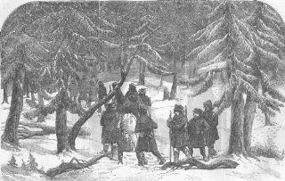 RUSSIA Crimean War Bear Hunting in Russia, antique print