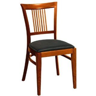 Mission Style Side Chair Black Leather Oak