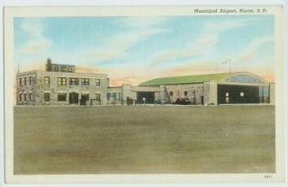 Municipal Airport Huron SD South Dakota Postcard