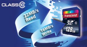Transcend 128 GB Class 10 SDXC Flash Memory Card
