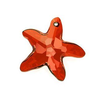 SWAROVSKI ELEMENTS Crystal Starfish Pendant #6721 16mm Red