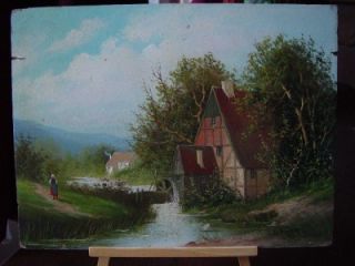 VTG Original oil on board Painting by listed Artist P.S. Aring, Dutch