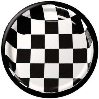 Black and White Checker 9 inch Paper Plates 25 per Pack