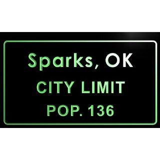  Sparks town, OK City Limit Pop 136 Indoor Neon sign