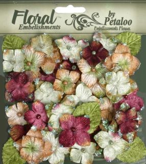 Petaloo Chantilly Collection Velvet Hydrangeas Maroon