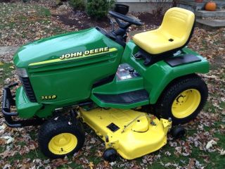  John Deere 355D DIESEL Lawn Tractor Mower 345 Hydrostatic Plow 54 Deck