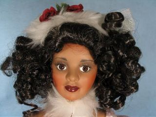 18 Veronica Paradise Gallories Porcelain African American Doll Free