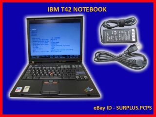 IBM T42 PM 1 7GHz 60GB CDRW DVD Laptop Notebook WiFi