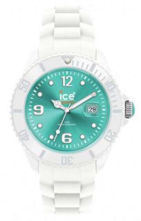 Ice Watch 43mm Ice White Turquoise White Silicone SIWTUS10 $115 New