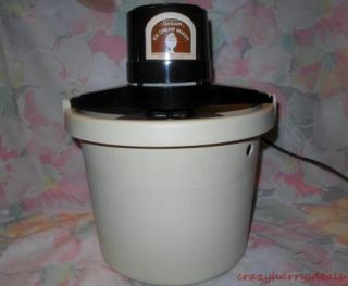 Vintage Sunbeam Electric Ice Cream Maker Mixer Freezer 4 Qt Almond