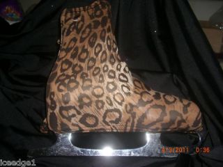 Ice Edge Leopard Print Ice Roller Skating Boot Covers
