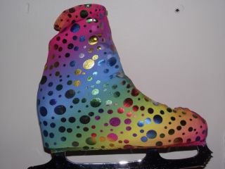 Ice Roller Skate Boot Covers Lycra Patterned You Choose Multi Coloured