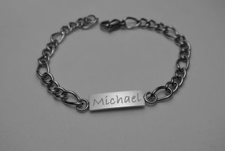 Personalized Stainless Steel Childrens ID Bracelet Custom Engraved