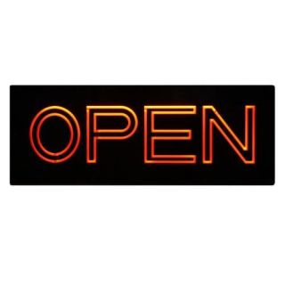 IDC Fluorescent Open Sign Red 25x9 5 Retail Restaurant