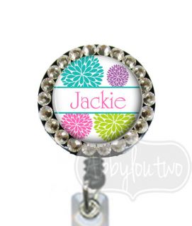 Badge Reel Holder Retractable ID Name Badge Bling Personalized with