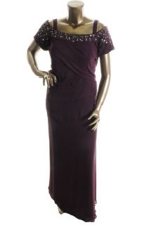 Ignite Evenings New Purple Embellished Formal Dress Plus 18W BHFO