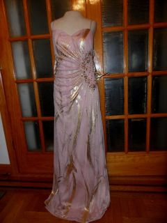 New Ignite Evenings 3 layers Pink Gold Party with Lace applique Dress
