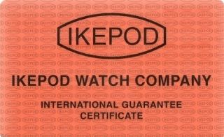 IKEPOD International Guarantee Certificate for models MEGAPODE
