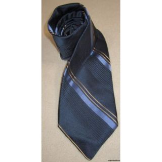 Ike Behar Men’s Navy Striped Silk Classic Woven Tie Necktie