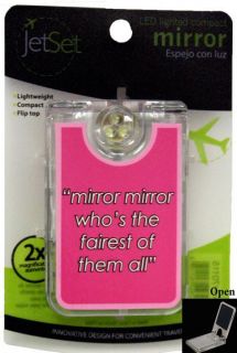 LED Lighted Compact Mirror by Jet Set Mirror Mirror Whos Fairest of