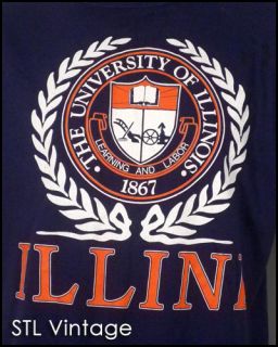 vtg 80s retro ILLINOIS FIGHTING ILLINI T SHIRT soft thin NCAA snapback