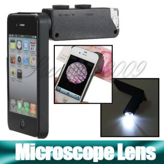 60x 100x Zoom Digital Microscope Micro Camera Lens LED for iPhone 4 4S
