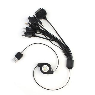 10 in 1 Retractable Universal USB Charger/Data Cable for Mobile Phone