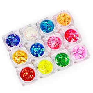 EUR € 6.61   12 colori di polveri glitter nail art decorazione