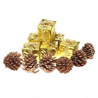 12 Pack 6 centimetri 2.5 Pinecones oro lucido Confezioni Regalo di