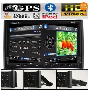High Def 7Double 2 DIN in Car Stereo DVD Player GPS Navigation TV