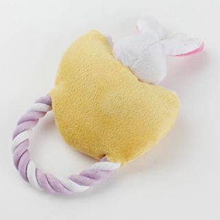 USD $ 5.39   Rabbits Heart Style Soft Pet Squeaking Toy with Rope for