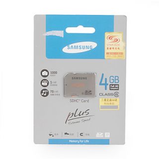 USD $ 14.99   4GB Samsung SDHC Memory Card (Class 6),