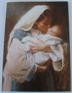 NEW 18 RELIGIOUS CHRISTMAS CARDS KISSING THE FACE OF GOD MARY BABY