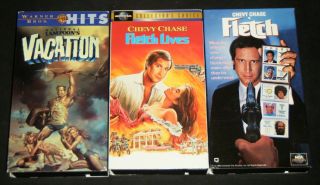 CHEVY CHASE 3 VHS MOVIE SET Fletch, Fletch Lives, & National Lampoon