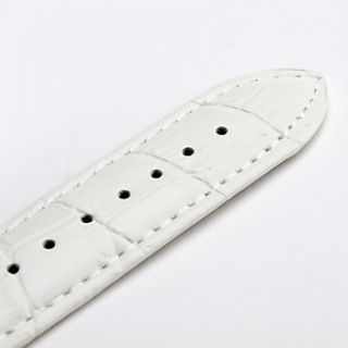 USD $ 3.59   Unisex Genuine Leather Watch Strap 22MM(White),