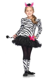 Cute Little Zebra Petticoat Dress N Tail N Ears Outfit Kids Girls