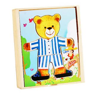  Teddy Bear Dress Up Puzzle Caja de juguetes educativos (20 piezas