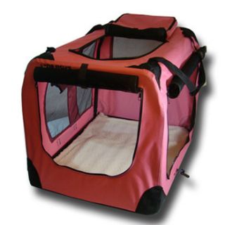  Dog House Soft Crate Carrier Cage Kennel 30  inch Medium Pink