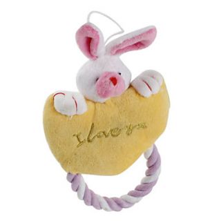  Heart Style Soft Pet Squeaking Toy with Rope for Dogs (19 x 11cm