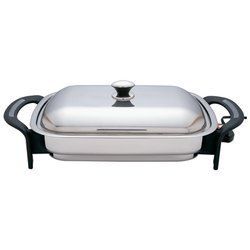16 Rectangular T304 Stainless Steel Electric Skillet
